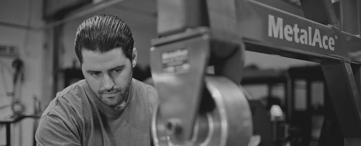Canyon Kelley in his workshop
